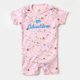 INFANT BOYS KNITTED ROMPER LITTLE ADVENTURER- PINK A-BOO